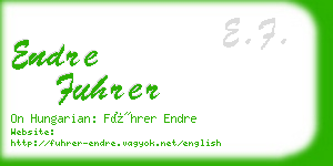 endre fuhrer business card